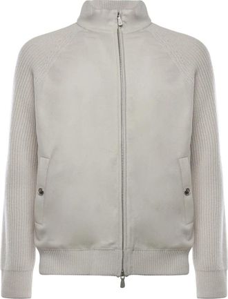 Eleventy Zip-throughs - Heren - Vesten met rits - Grijs - 3XL - Wol - Hoodies & sweatvesten