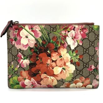 Gucci Gg Blooms Red Color Gg Supreme Pouch (Pre-Owned)
