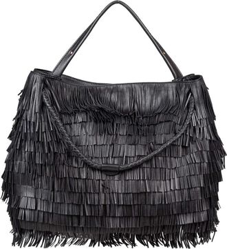 PLINIO VISONA Diletta Leren Shopper - Dames - Shoppers - Zwart - ONE Size - Leer - Tassen