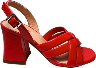 Pollini Sa 16017C9Enap 502 Hoge Hak Sandaal - Dames - Sandalen met hakken - Rood - 41 EU - Leer - Schoenen