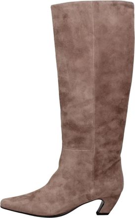 Marc Ellis High Boot - Dames - Hoge Laarzen - Beige - 38 EU - Leer - Schoenen