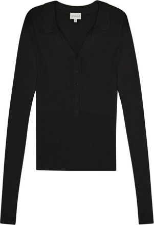 Birgitte Herskind Finn Knit Blouse - Dames - V-hals truien - Zwart - M - Katoen - Truien & Vesten