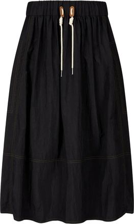 TOMBOY Midi-rok met trekkoordtaille - Zwart