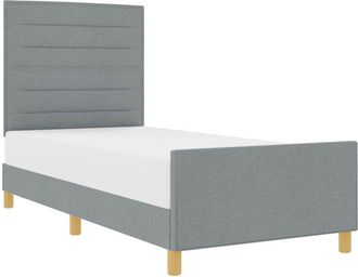 vidaXL Bed Frame with Headboard Light grey 90 x 200 cm Fabric vidaXL