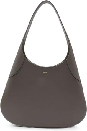 Khaite Tassen, Dames, Grijs, ONE Size, Leer, Gebogen Structuur Schoudertas