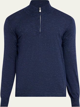 Brunello Cucinelli Mens Cashmere-Blend Quarter-Zip Sweater