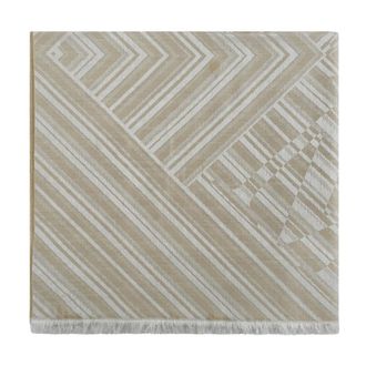 Max Mara Jacquard Wool and Silk Stole - female - Max Mara - Scarves - Beige - ONE SIZE - Accessories