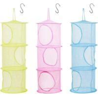 OEM 3 Pcs Red De Almacenamiento Infantil, Cesta De Malla Plegable Para Juguetes Y Ropa (rosa, Verde, Azul) - Crezuo