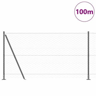 Berkfield Home Hexagon Fence Grey 1.2x100 m Steel