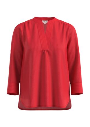 s.Oliver Shirtbluse S.OLIVER, Damen, Gr. 40, rot, Web, Obermaterial: 81% Viskose, 19% Polyamid, gebl&uuml;mt, bequem h&uuml;ftbedeckend, V-Ausschnitt, Blusen Shirtbluse,