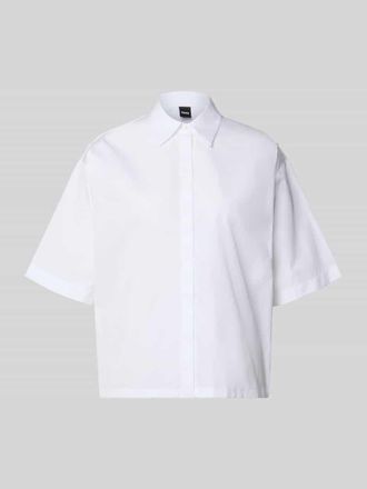 HUGO BOSS Oversized Hemdbluse aus reiner Baumwolle Modell BIMINA in Weiss, Gr&ouml;&szlig;e 32