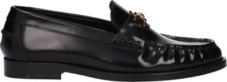 Versace Mujers Mocasines de cuero negros