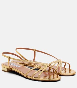 Aquazzura Talk To Me snake-effect leather sandals
