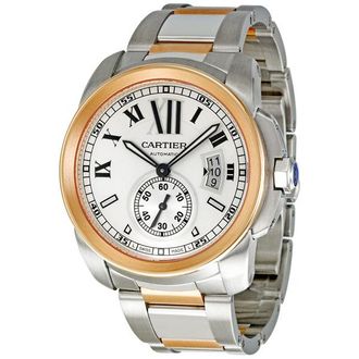 Cartier Pre-owned Cartier Calibre De Cartier Silver Opaline Dial Mens Watch W7100036