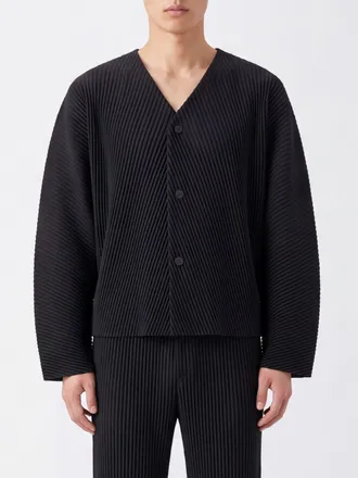 Homme Pliss&eacute; Issey Miyake Homme Pliss&eacute; Issey Miyake Pleated V-Neck Cardigan with Buttons
