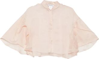 Max Mara Zijden organza cape - Dames - Blouses - Roze - S - Organza - Overhemden