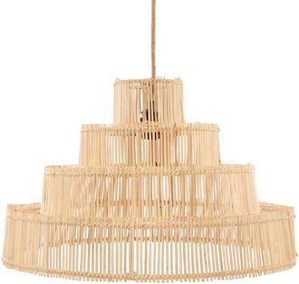 Bazar Bizar L&aacute;mpara colgante de rat&aacute;n en marr&oacute;n 51x51x32 cm