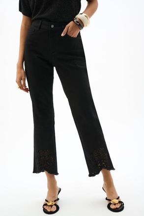 Joseph Ribkoff Embroidered Ankle-Length Pant In Black