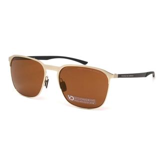 Porsche Design Sunglasses, unisex, Yellow, Size: 57 MM Squared Sunglasses