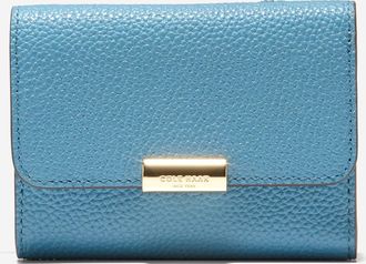 Cole Haan Womens Rachel Compact Wallet with Removable Card Case - Medium Blue