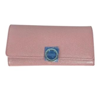 Bulgari Tweedehands leren portemonnees - Dames - Vintage Accessoires - Roze - ONE Size - Vintage