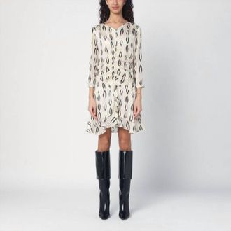 Isabel Marant Octava Dress In Ecru/black