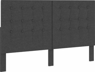 vidaXL Cabecero Copetudo De Tela Gris Oscuro 160x200 Cm Vidaxl