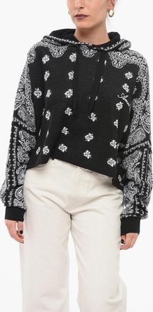Amiri Felpa Hoodie Cropped Fit con Motivo Paisley Amiri