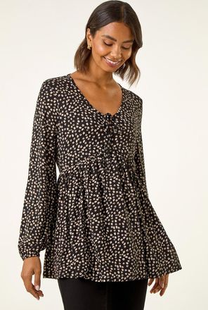 Roman Printed Snit Jersey Top