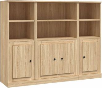 vidaXL Highboards 3 pcs Sonoma Oak Engineered Wood Vidaxl