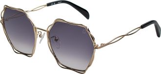 Tous STO445 Womens Geometric Sunglasses - Gold Metal - One Size