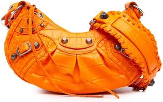 Balenciaga Pre-owned Balenciaga Croc Embossed Leather Motocross Le Cagole XS Crossbody Ladies 07WJ9A3ZA0B3ONBZ