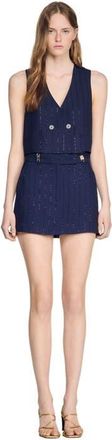 Sandro Striped sequin skort in Dark Navy at Nordstrom, Size 36