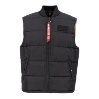 Alpha Industries Lichtgewicht Puffer Vest Klittenbandsluiting - Heren - Bodywarmers - Zwart - L - Polyester - Jassen