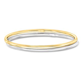 Ross-Simons Italian Sterling Silver and 22kt Gold Over Sterling Jewelry Set: 2 Polished Bangle Bracelets
