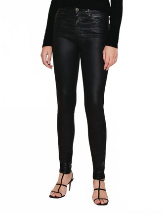 AG - Adriano Goldschmied Skinny Leatherette Jean In Super Black