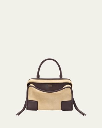 Loewe Amazona 180 Top-Handle Bag in Suede & Leather