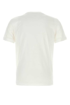 Prada Mens White Cotton T-Shirt Bianco Exterior