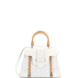 Goyard Saigon Top Handle Bag Coated Canvas with Leather PM