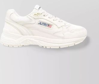 Autry laminated leather and mesh sneakers