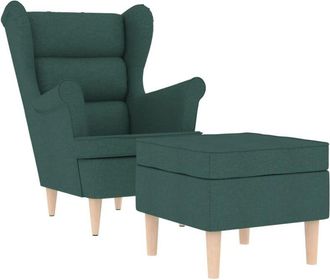 vidaXL Sill&oacute;n Con Reposapi&eacute;s Tela Verde Oscuro Vidaxl