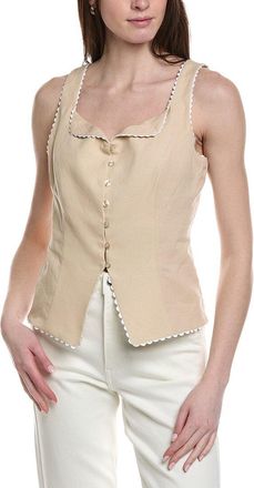 Ellen Tracy Ric Rac Linen-Blend Tank