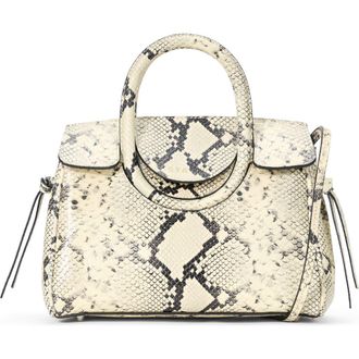 Staud Mini Maude Leather Carryall in White Snake at Nordstrom