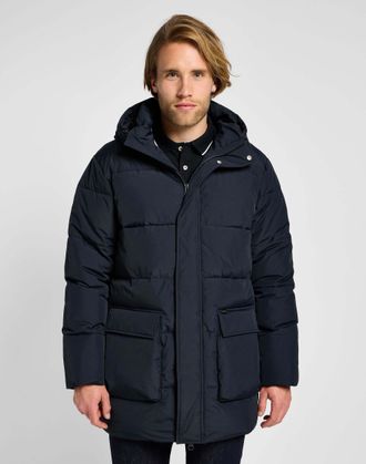 Lee Winterjacke LEE Lee Winterjacke Long Puffer Jacket, Herren, Gr. M, schwarz, Obermaterial: 100% Polyester PES., Jacken Winterjacke