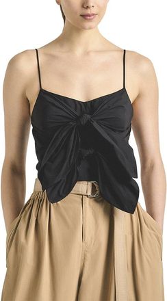 Derek Lam Shira Poplin Double Tie Front Top