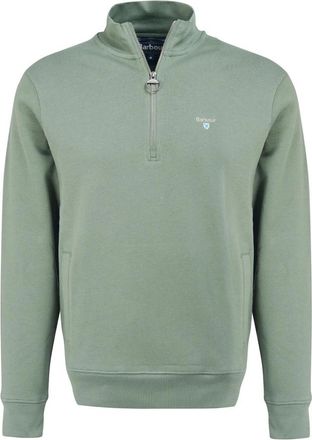 Barbour Rothley Half Zip Sweater - Heren - Vesten met rits - Groen - L - Katoen - Hoodies & sweatvesten