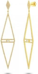 Allurez 1.19ct 14k Yellow Gold Diamond Triangle Earrings