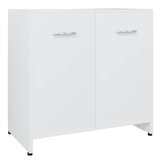 vidaXL Armario De Ba&ntilde;o Madera Contrachapada Blanco 60x33x61 Cm Vidaxl