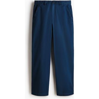 H&M Relaxed Fit Cotton Chinos in Dark Blue at Nordstrom, Size 29