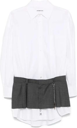 Alexander Wang Pre-Styled Mini Shirt Dress - Womens - Wool/Polyamide/Cotton/ElastaneViscose